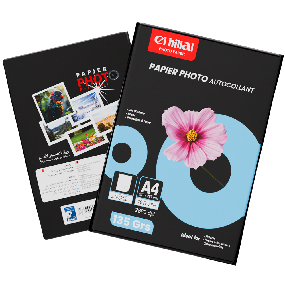 Papier Photo Brillant Autocollant 135 Grs el hilal