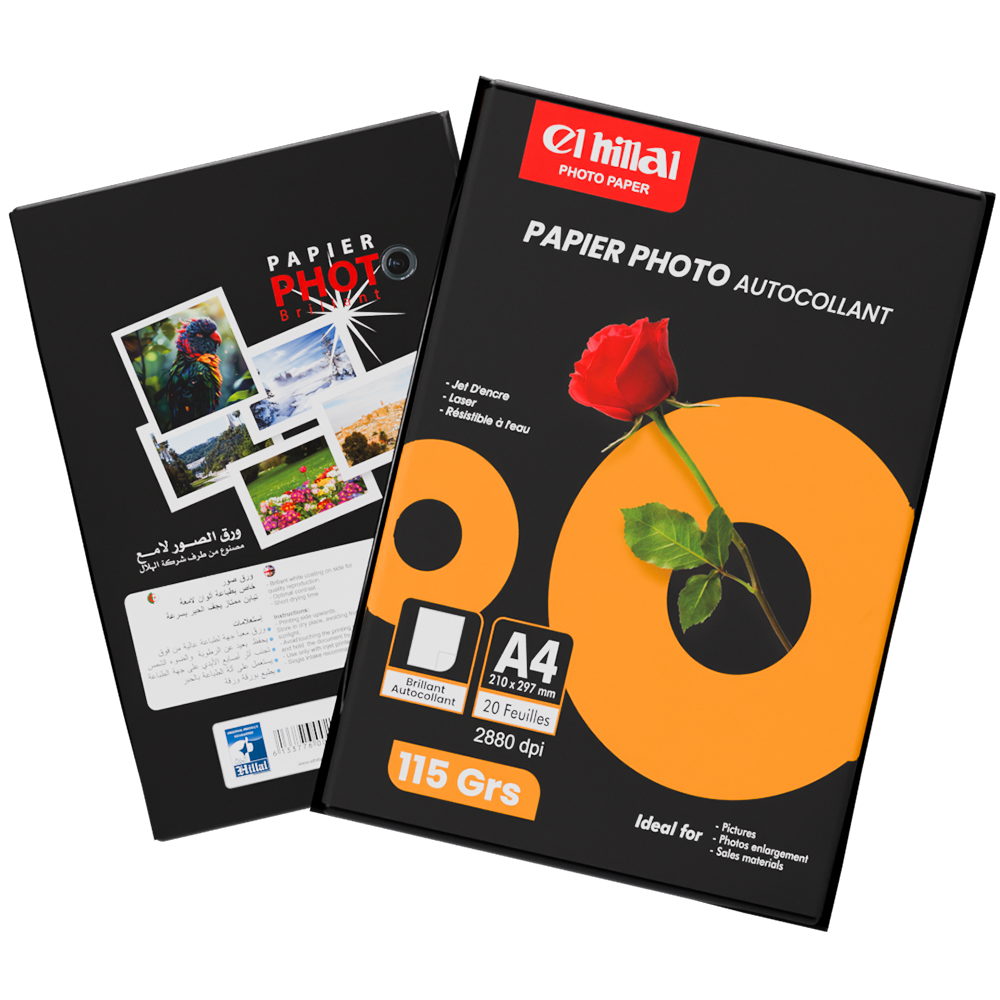 Papier Photo Brillant Autocollant 115 Grs el hilal
